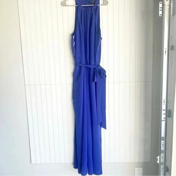 Lane Bryant Size 26 Blue Belted Twist Halter Jumpsuit NEW! - Picture 5 of 5